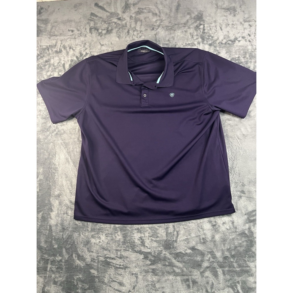 AriatTEK Heat Series Polo Shirt Men's XL Purple Performance Western Golf Ariat